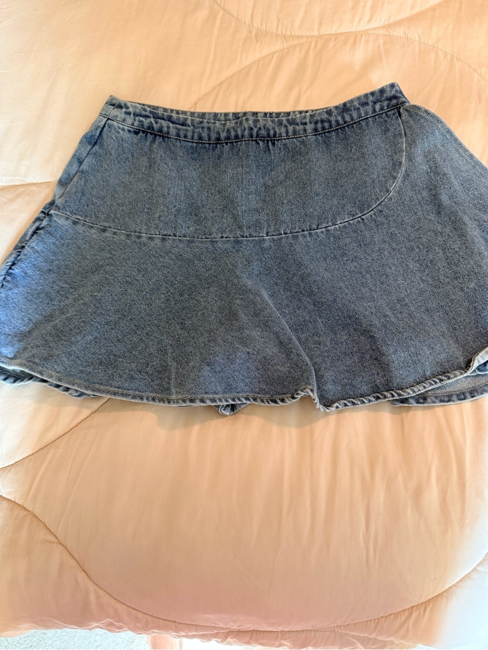 Denim Mini Skort - Light Blue